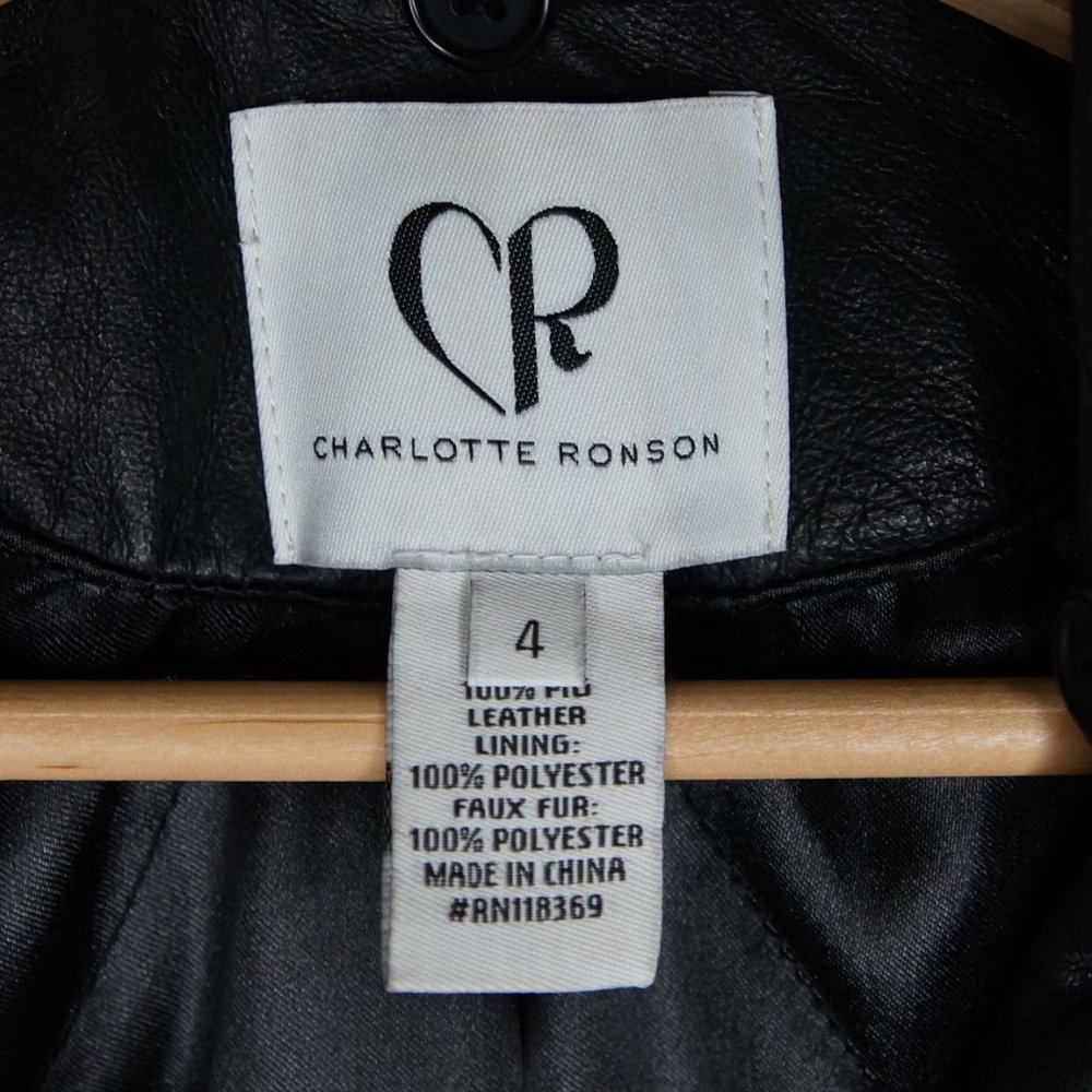 Genuine Leather Motorcycle Jacket Black Size 4 - Picture 6 of 7